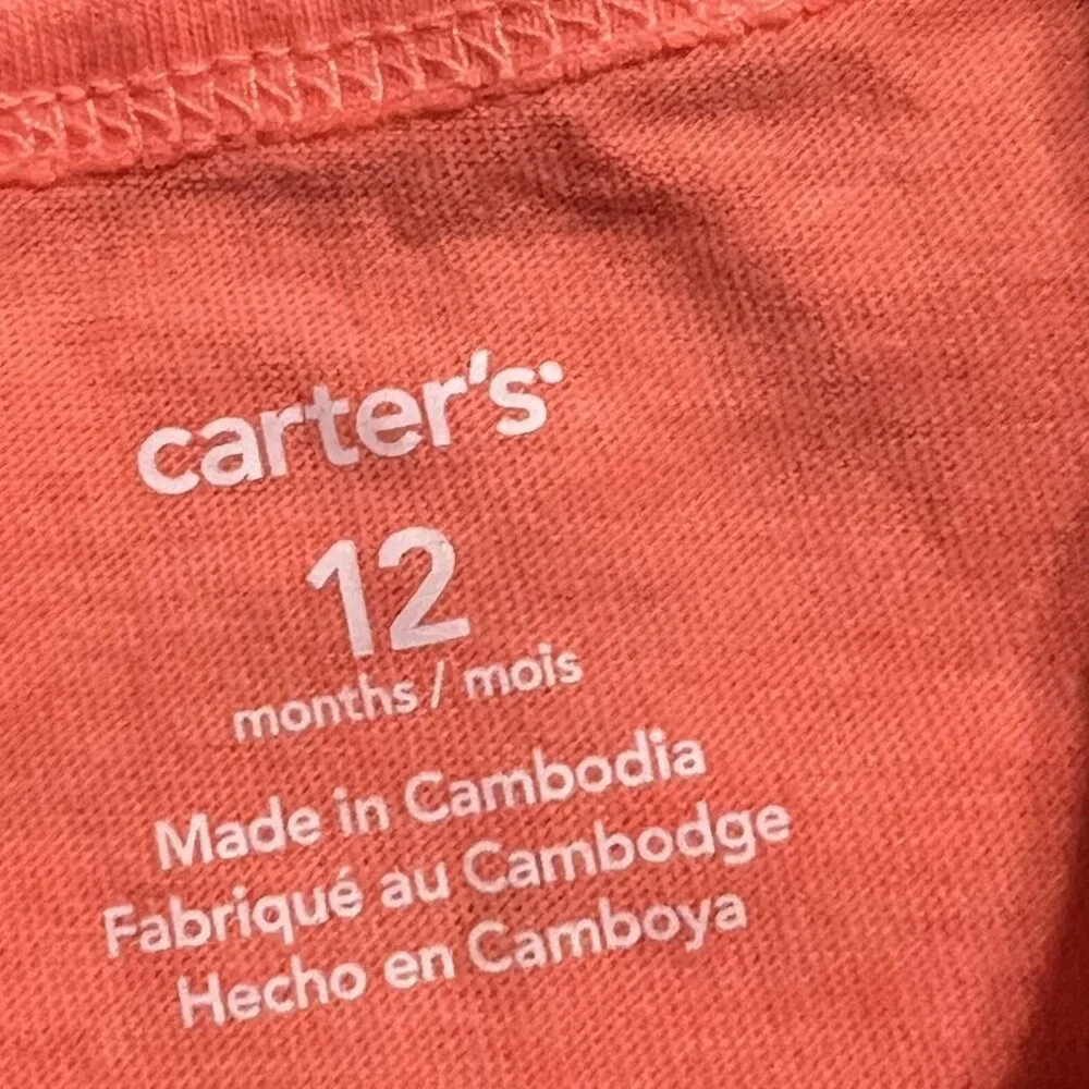 Carter's 12m Orange Iridescent Pineapple Shirt